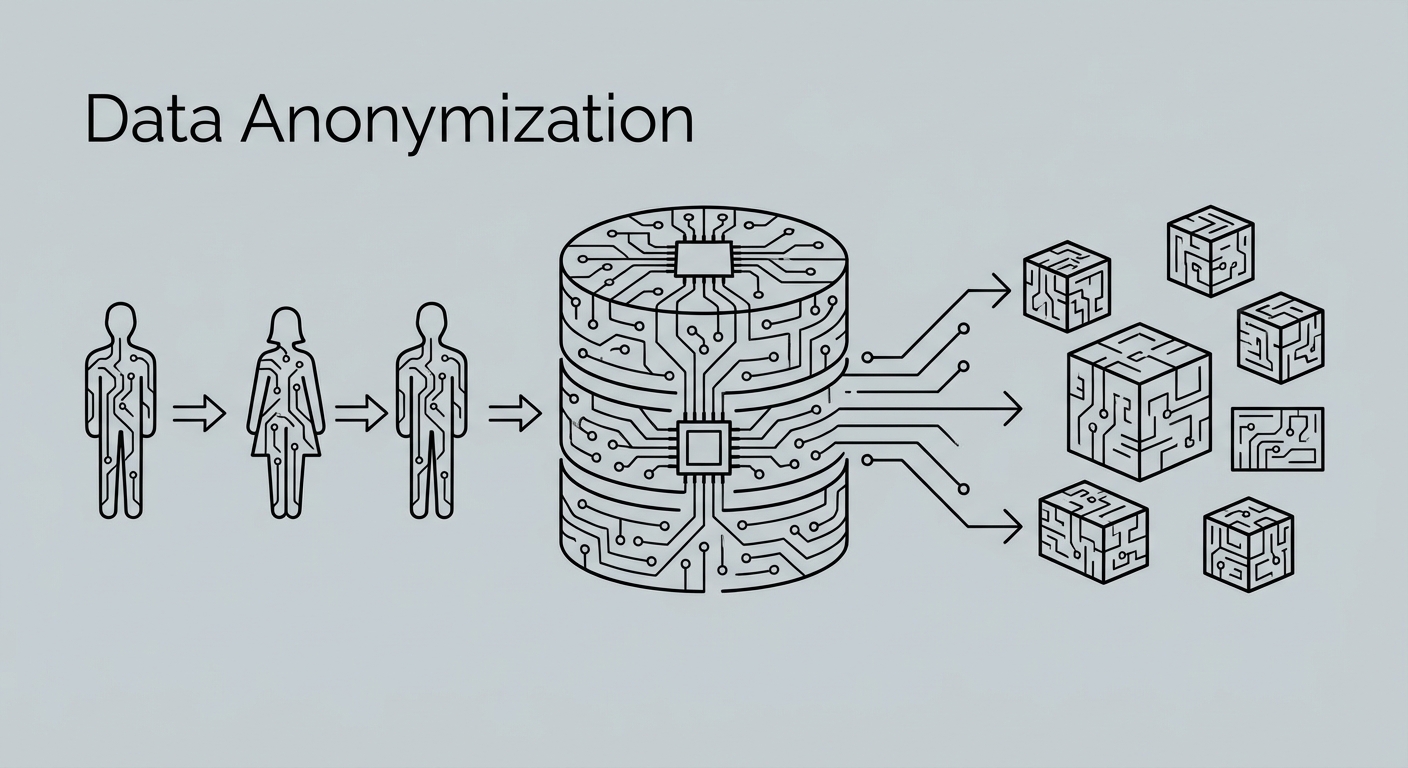 Andmete anonümiseerimise illustratsioon